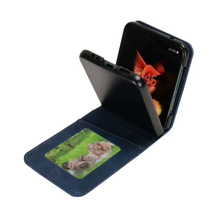 For Samsung Galaxy Z Flip4 5G Skin-feeling Half-split External Card Slot Folding Phone Case(Black) - Galaxy Z Flip4 5G Cases by PMC TechLife | Online Shopping South Africa | PMC TechLife | Buy Now Pay Later Mobicred