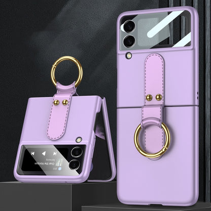 For Samsung Galaxy Z Flip4 GKK Ultra-thin PC Full Coverage Phone Flip Case with Ring Holder(Purple) - Galaxy Z Flip4 5G Cases by GKK | Online Shopping South Africa | PMC Jewellery