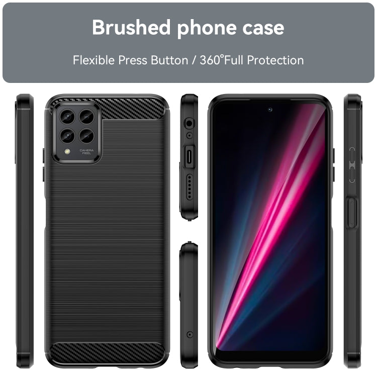 For T-Mobile REVVL 6 Pro 5G Brushed Texture Carbon Fiber TPU Phone Case(Black) - More Brand by PMC Jewellery | Online Shopping South Africa | PMC Jewellery