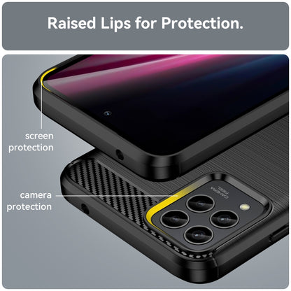 For T-Mobile REVVL 6 Pro 5G Brushed Texture Carbon Fiber TPU Phone Case(Black) - More Brand by PMC Jewellery | Online Shopping South Africa | PMC Jewellery