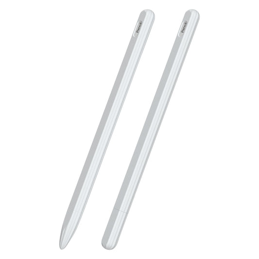 3 in 1 Striped Liquid Silicone Stylus Case with Two Tip Caps For Apple Pencil 1(White) - Pencil Accessories by PMC Jewellery | Online Shopping South Africa | PMC Jewellery