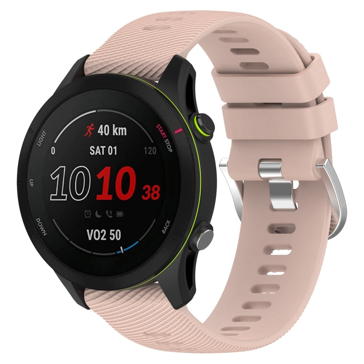 Compatible with Garmin Compatible witherunner255S 18mm Cross Textured Silicone Watch Band(Light Pink) - free shipping - PMC TechLife - Order now!