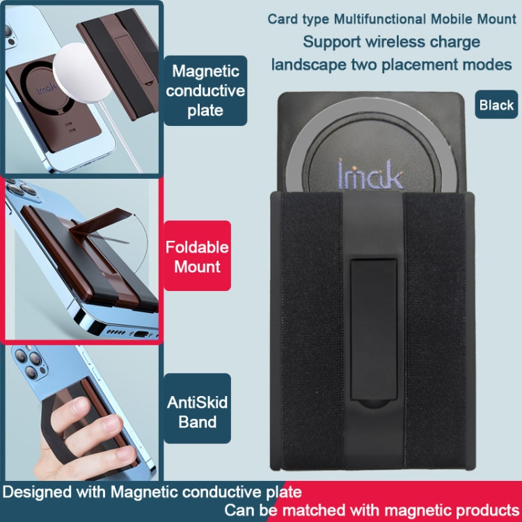 imak MagSafe Wireless ChargingCard-type Multi-function Mobile Phone Holder(Black) - Lazy Bracket by imak | Online Shopping South Africa | PMC Jewellery