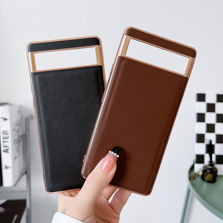 For Google Pixel 7 Genuine Leather Xiaoya Series Nano Electroplating Phone Case(Dark Green) - free shipping - PMC TechLife - Order now!