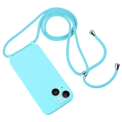 For iPhone 14 Crossbody Lanyard Liquid Silicone Case(Ice Blue) - iPhone 14 Cases by PMC Jewellery | Online Shopping South Africa | PMC Jewellery