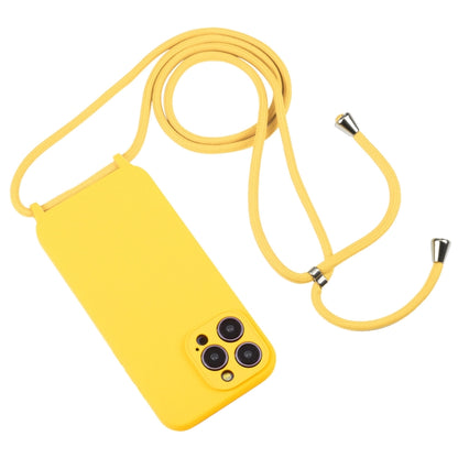 For iPhone 14 Pro Max Crossbody Lanyard Liquid Silicone Case(Yellow) - iPhone 14 Pro Max Cases by PMC Jewellery | Online Shopping South Africa | PMC Jewellery