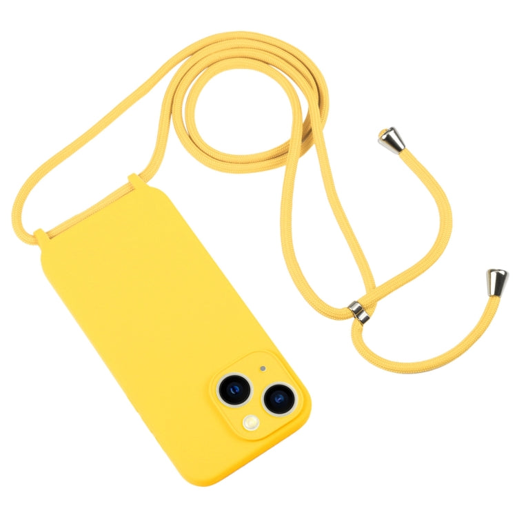 For iPhone 13 Crossbody Lanyard Liquid Silicone Case(Yellow) - iPhone 13 Cases by PMC TechLife | Online Shopping South Africa | PMC TechLife