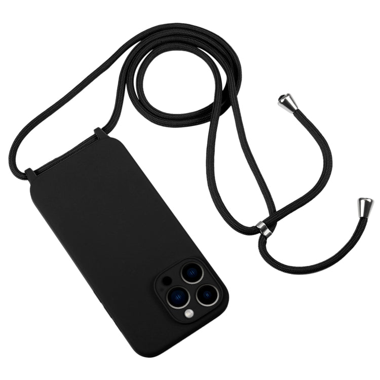 For iPhone 13 Pro Crossbody Lanyard Liquid Silicone Case(Black) - iPhone 13 Pro Cases by PMC TechLife | Online Shopping South Africa | PMC TechLife | Buy Now Pay Later Mobicred