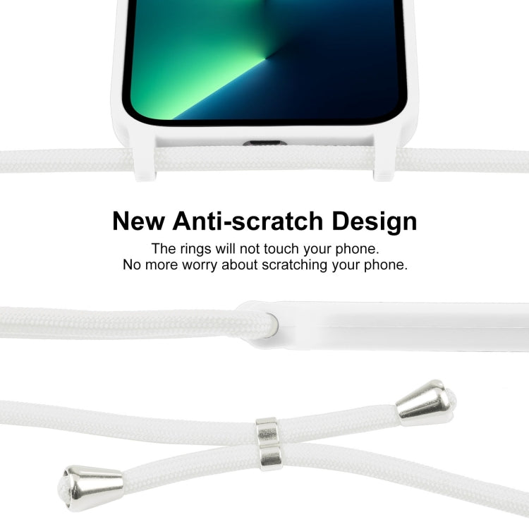 For iPhone 13 Pro Max Crossbody Lanyard Liquid Silicone Case(White) - free shipping - PMC TechLife - Order now!