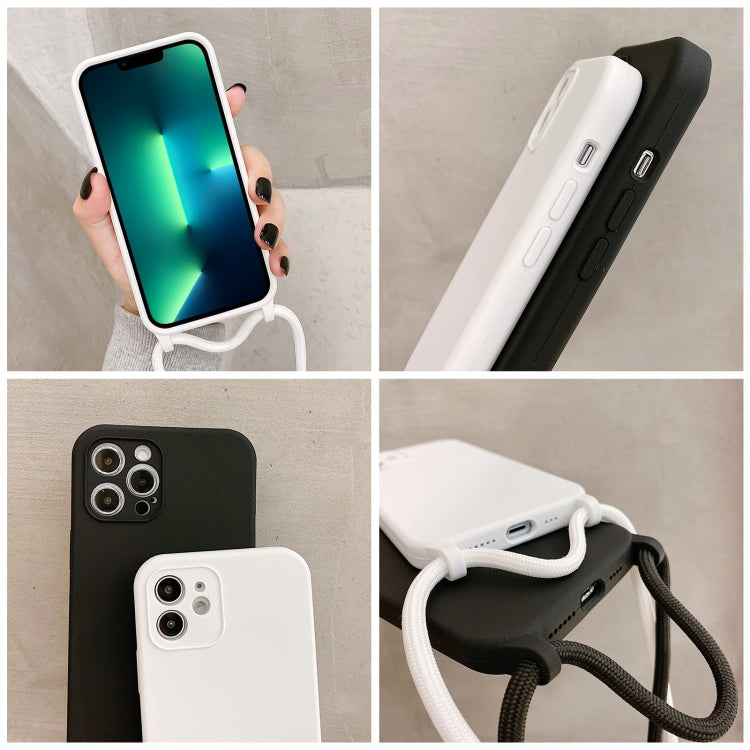 For iPhone 13 Pro Max Crossbody Lanyard Liquid Silicone Case(Black) - free shipping - PMC TechLife - Order now!