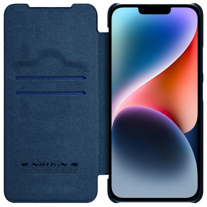 For iPhone 14 NILLKIN QIN Series Pro Crazy Horse Texture Leather Case(Blue) - iPhone 14 Cases by NILLKIN | Online Shopping South Africa | PMC Jewellery