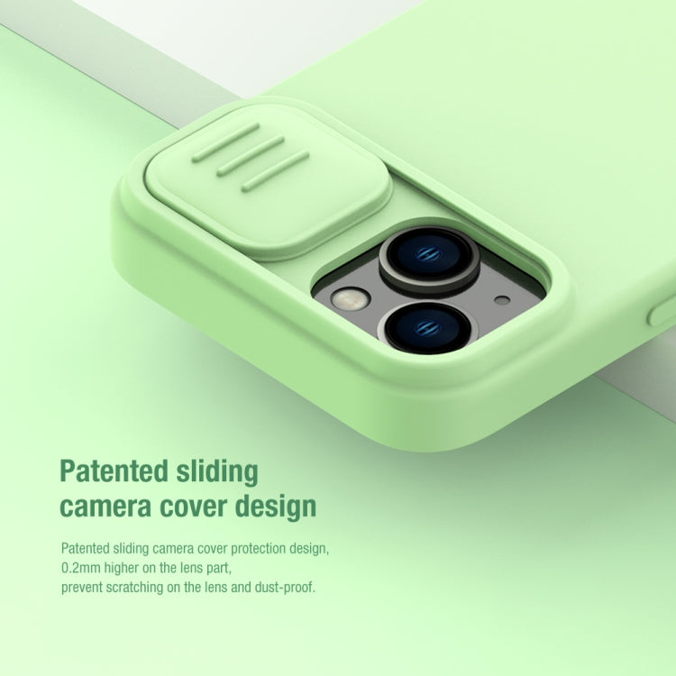 For iPhone 14 NILLKIN CamShield MagSafe Liquid Silicone Phone Case(Blue) - iPhone 14 Cases by NILLKIN | Online Shopping South Africa | PMC TechLife | Buy Now Pay Later Mobicred