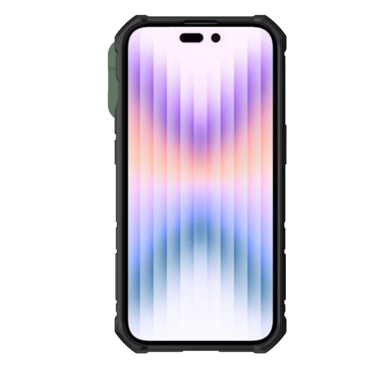 For iPhone 14 Pro NILLKIN CamShield Armor Pro Magnetic Phone Case(Green) - iPhone 14 Pro Cases by NILLKIN | Online Shopping South Africa | PMC TechLife | Buy Now Pay Later Mobicred