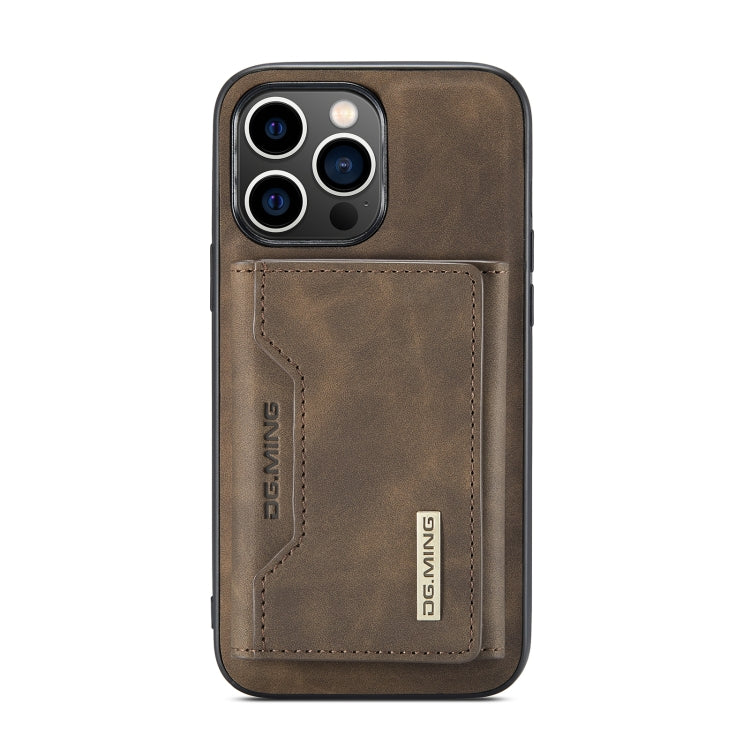 For iPhone 14 Pro Max DG.MING M2 Series 3-Fold Card Bag Leather Case(Coffee) - iPhone 14 Pro Max Cases by DG.MING | Online Shopping South Africa | PMC TechLife | Buy Now Pay Later Mobicred