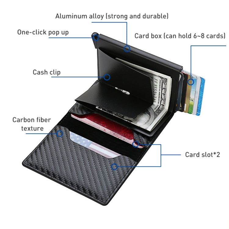 C1804H1 RFID Carbon Fiber Wallet For Men(Brown) - Antimagnetic RFID Package by PMC TechLife | Online Shopping South Africa | PMC TechLife | Buy Now Pay Later Mobicred