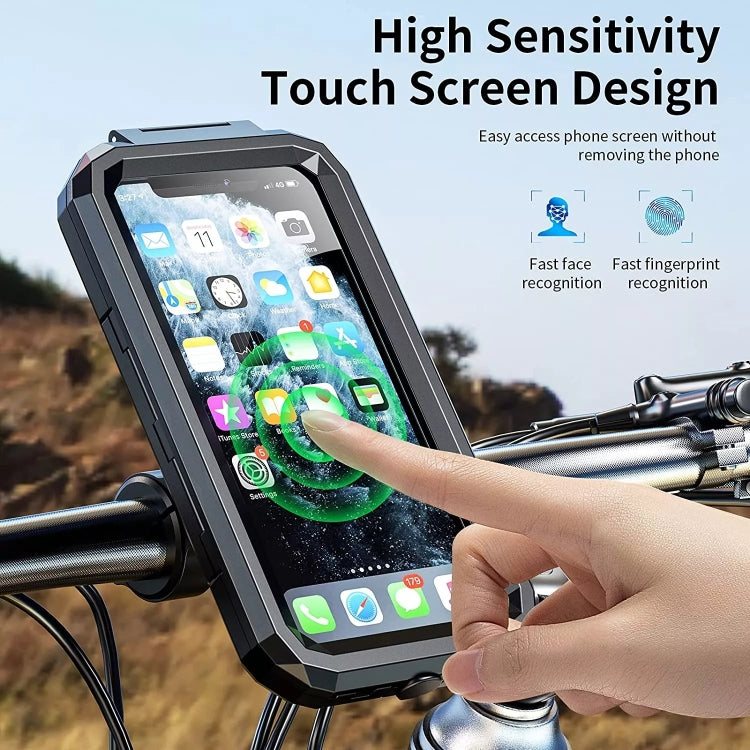 Kewig M18S-A2 Motorcycle / Bicycle Rearview Mirror Wireless Charging Waterproof Box Mobile Phone Holder - free shipping - PMC TechLife - Order now!