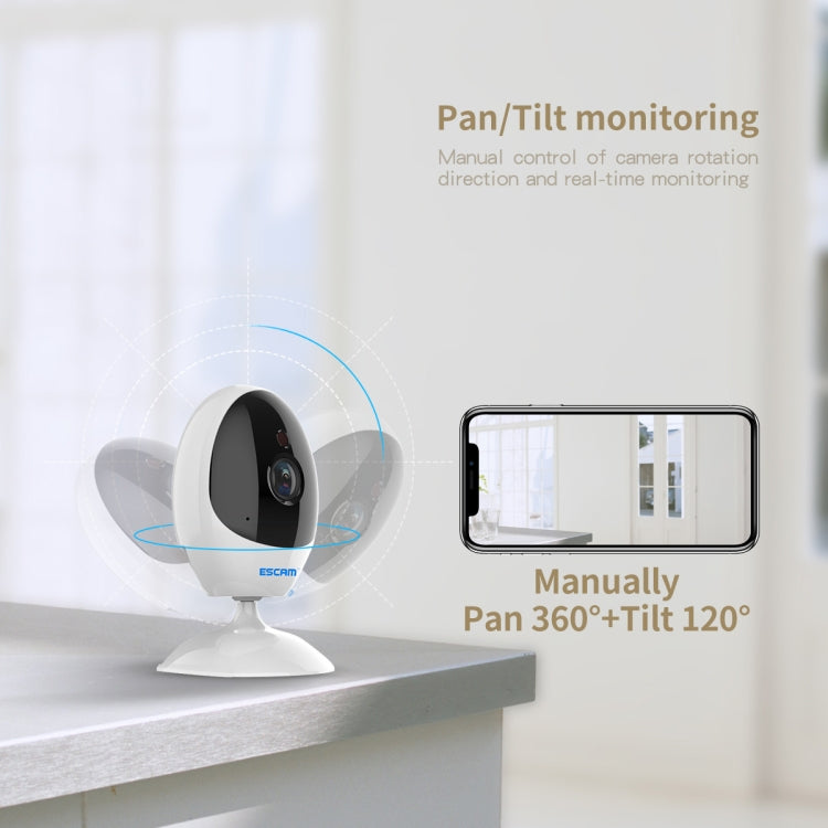 ESCAM QF006 3MP 1296P HD Indoor Wireless PTZ IP Camera IR Night Vision AI Humanoid Detection Home Security CCTV Monitor, Plug Type:AU Plug(White) - Mini Camera by ESCAM | Online Shopping South Africa | PMC Jewellery | Buy Now Pay Later Mobicred