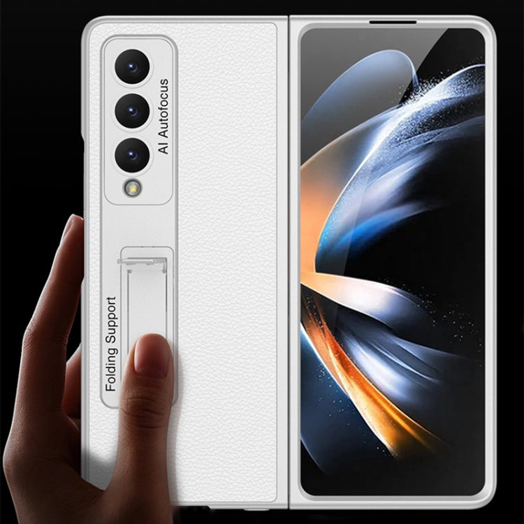 For Samsung Galaxy Z Fold4 GKK Ultra-thin Plain Leather Full Phone Case with Stand(Carbon Fiber Texture) - free shipping - PMC TechLife - Order now!