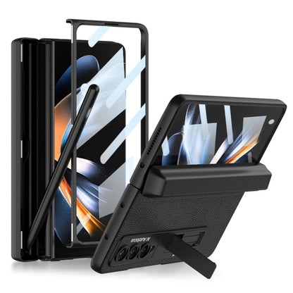 For Samsung Galaxy Z Fold4 GKK Integrated Magnetic Flip Plain Leather Phone Case with Pen Box(Black) - Galaxy Z Fold4 5G Cases by GKK | Online Shopping South Africa | PMC Jewellery