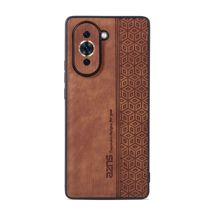 For Huawei nova 10 AZNS 3D Embossed Skin Feel Phone Case(Brown) - free shipping - PMC TechLife - Order now!