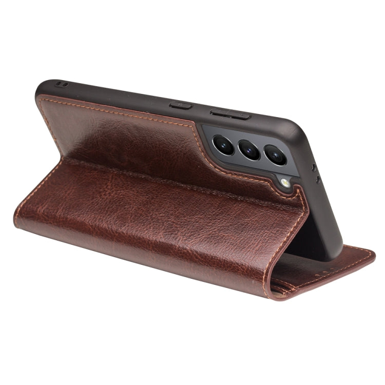 For Samsung Galaxy S21 5G QIALINO Genuine Leather Phone Case(Brown) - Galaxy S21 5G Cases by QIALINO | Online Shopping South Africa | PMC TechLife | Buy Now Pay Later Mobicred