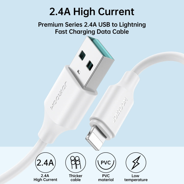 JOYROOM S-UL012A9 2.4A USB to 8 Pin Fast Charging Data Cable, Length:2m(Black) - Normal Style Cable by JOYROOM | Online Shopping South Africa | PMC TechLife