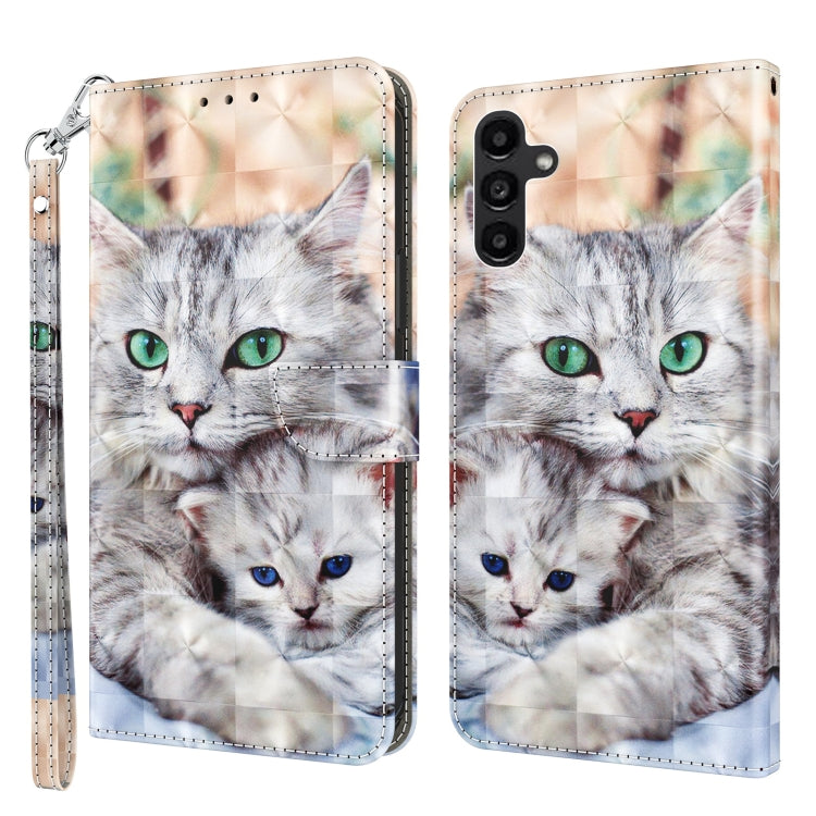 For Samsung Galaxy A14 5G 3D Painted Leather Phone Case(Two Loving Cats) - free shipping - PMC TechLife - Order now!