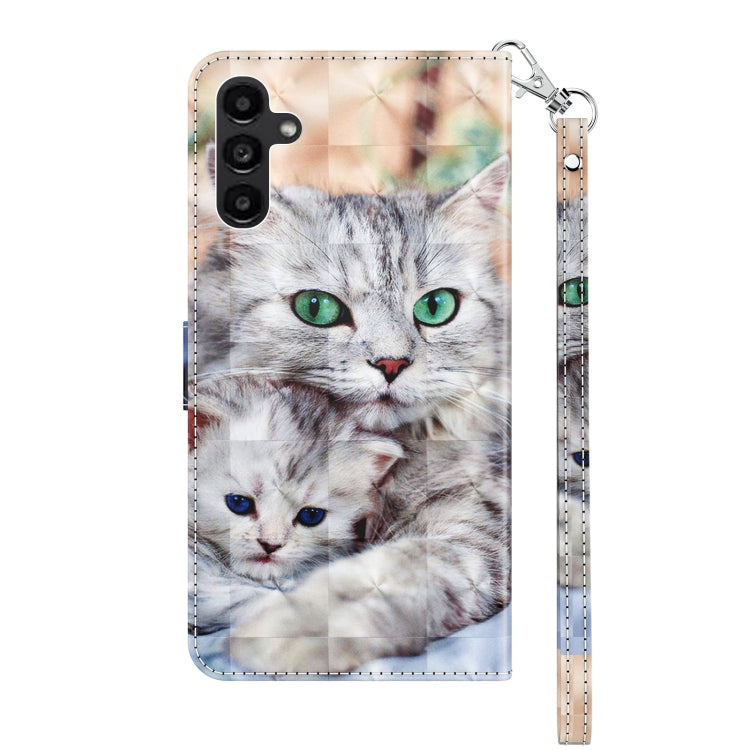 For Samsung Galaxy A14 5G 3D Painted Leather Phone Case(Two Loving Cats) - free shipping - PMC TechLife - Order now!