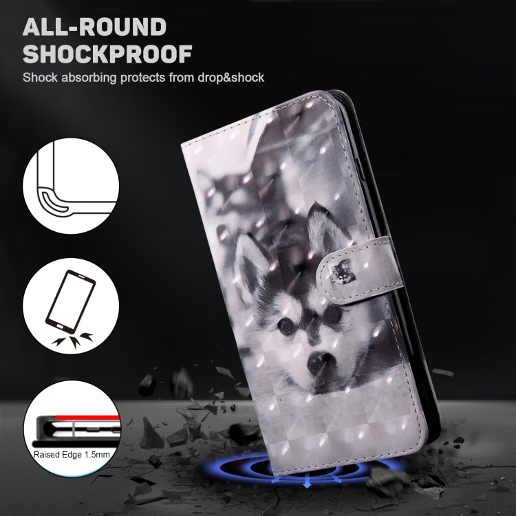 For Honor X8 4G 3D Painted Leather Phone Case(Husky) - Honor Cases by PMC Jewellery | Online Shopping South Africa | PMC Jewellery