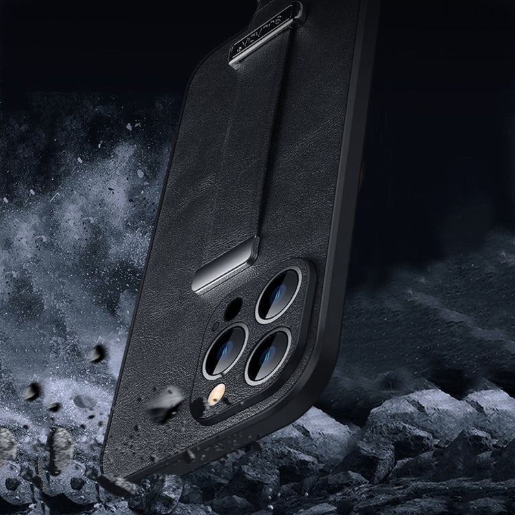 For iPhone 14 Pro SULADA Cool Series PC + Leather Texture Skin Feel Phone Case(Blue) - iPhone 14 Pro Cases by SULADA | Online Shopping South Africa | PMC TechLife | Buy Now Pay Later Mobicred