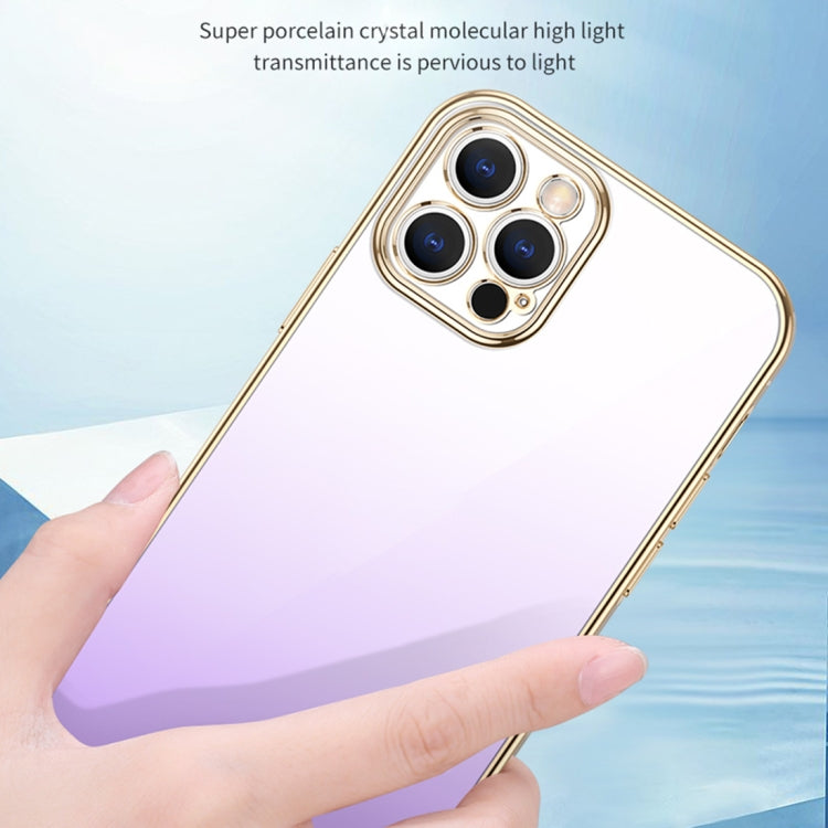 For iPhone 14 SULADA Iridescence Series Plating Transparent Gradient Phone Case(Pink) - iPhone 14 Cases by SULADA | Online Shopping South Africa | PMC TechLife | Buy Now Pay Later Mobicred