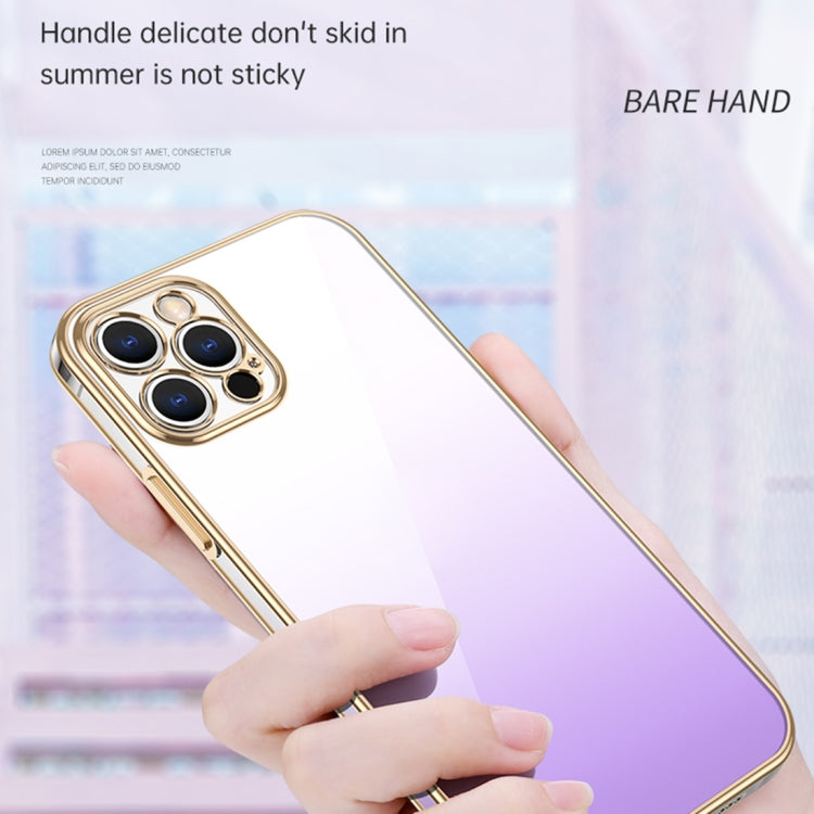 For iPhone 14 Plus SULADA Iridescence Series Plating Transparent Gradient Phone Case(Pink) - iPhone 14 Plus Cases by SULADA | Online Shopping South Africa | PMC TechLife | Buy Now Pay Later Mobicred