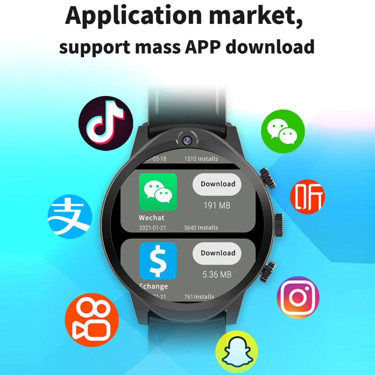 Rogbid Brave 2 1.45 inch TFT Screen Android 9.0 LTE 4G Smart Watch, Support Face Recognition(Black) - free shipping - PMC TechLife - Order now!