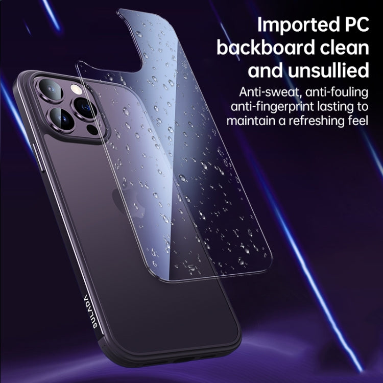 For iPhone 14 Plus SULADA Metal Frame + Nano Glass + TPU Phone Case(Dark Purple) - free shipping - PMC TechLife - Order now!
