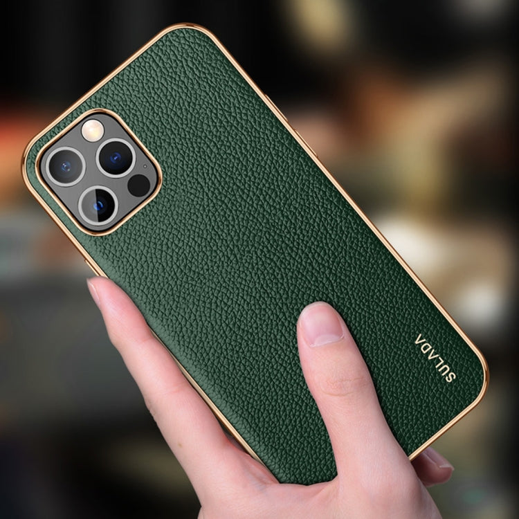 For iPhone 14 Pro Max SULADA Shockproof TPU + Handmade Leather Phone Case(Orange) - iPhone 14 Pro Max Cases by SULADA | Online Shopping South Africa | PMC TechLife | Buy Now Pay Later Mobicred