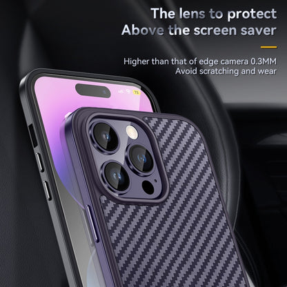 For iPhone 14 Pro SULADA Carbon Fiber Textured Shockproof Metal + TPU Frame Case(Black) - iPhone 14 Pro Cases by SULADA | Online Shopping South Africa | PMC Jewellery