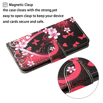 For Xiaomi Redmi A1 Colored Drawing Pattern Leather Phone Case(Red Heart) - Xiaomi Cases by PMC Jewellery | Online Shopping South Africa | PMC Jewellery