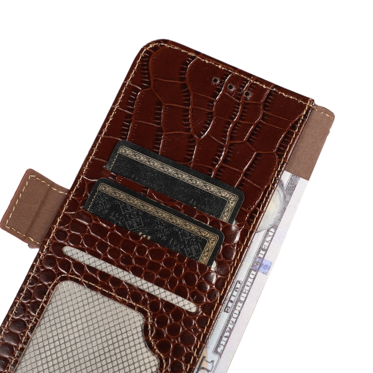 For Xiaomi Redmi Note 12 China Crocodile Top Layer Cowhide Leather Phone Case(Brown) - Note 12 Cases by PMC TechLife | Online Shopping South Africa | PMC TechLife