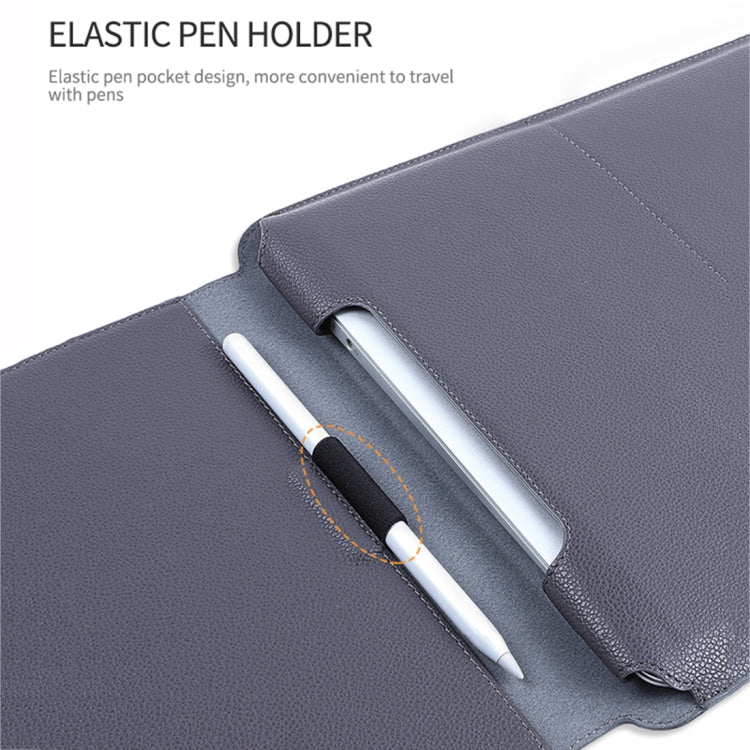 For MacBook 15 / 16 inch PU Leather 4 in 1 Laptop Bag with Functional Bracket(Black) - free shipping - PMC TechLife - Order now!