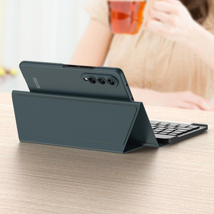 For Samsung Galaxy Z Fold3 5G GKK Magnetic Folding Bluetooth Keyboard Leather Case with Pen + Phone Case(Carbon Fibre Black) - Samsung Keyboard by GKK | Online Shopping South Africa | PMC Jewellery