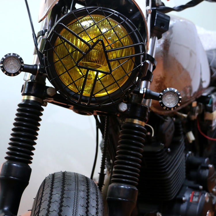 Motorcycle Headlight Arrowhead Grill Guard Retro Round Lamp Grill Cover - Ornamental Parts by PMC TechLife | Online Shopping South Africa | PMC TechLife | Buy Now Pay Later Mobicred