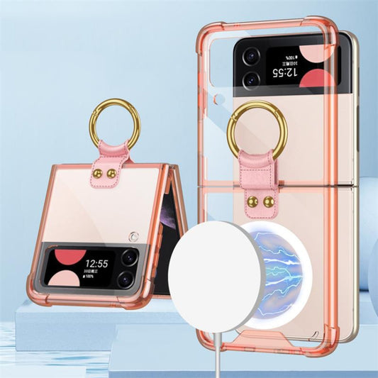 For Samsung Galaxy Z Flip4 GKK MagSafe Airbag Shockproof Phone Case with Ring Holder(Pink) - Galaxy Z Flip4 5G Cases by GKK | Online Shopping South Africa | PMC Jewellery