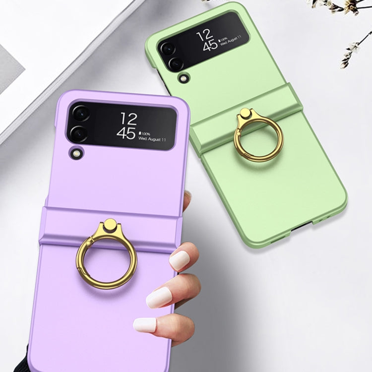 For Samsung Galaxy Z Flip4 GKK Ultrathin Hinge Full Coverage Phone Case with Ring Holder(Purple) - Galaxy Z Flip4 5G Cases by GKK | Online Shopping South Africa | PMC Jewellery