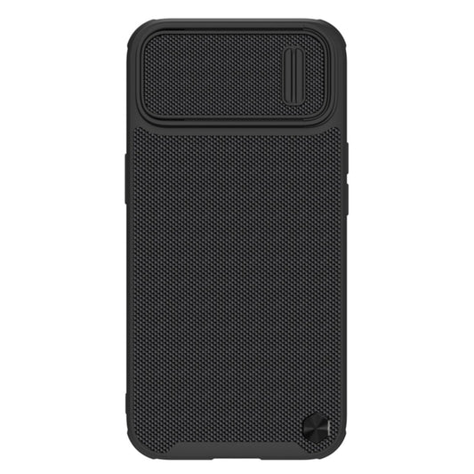 For iPhone 14 NILLKIN Texture MagSafe Camshield PC + TPU Phone Case(Black) - iPhone 14 Cases by NILLKIN | Online Shopping South Africa | PMC Jewellery | Buy Now Pay Later Mobicred