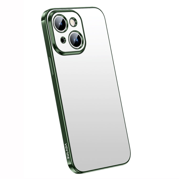 For iPhone 14 SULADA Electroplating Frosted All-inclusive TPU Phone Case(Green) - iPhone 14 Cases by SULADA | Online Shopping South Africa | PMC TechLife