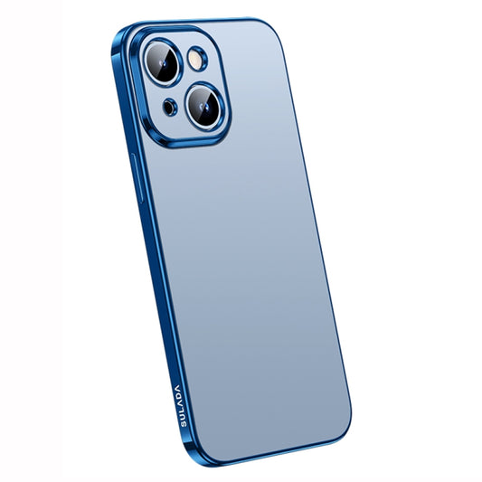 For iPhone 14 Plus SULADA Electroplating Frosted All-inclusive TPU Phone Case(Blue) - iPhone 14 Plus Cases by SULADA | Online Shopping South Africa | PMC Jewellery