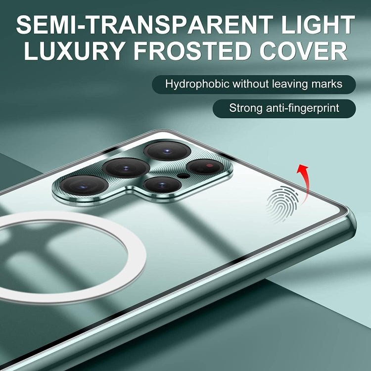 For Samsung Galaxy S22 Ultra 5G Lens Protector MagSafe Double Sided Magnetic Phone Case(Silver) - Galaxy S22 Ultra 5G Cases by PMC Jewellery | Online Shopping South Africa | PMC Jewellery