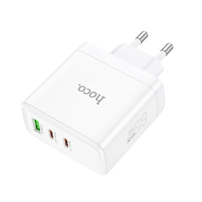 hoco N30 Glory PD 65W USB+ Dual USB-C/Type-C Interface Fast Charge Charger, EU Plug(White) - USB Charger by hoco | Online Shopping South Africa | PMC Jewellery | Buy Now Pay Later Mobicred