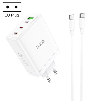 hoco N31 Leader PD 100W USB+Three USB-C/Type-C Interface Fast Charger Set, Specification:EU Plug(White) - USB Charger by hoco | Online Shopping South Africa | PMC Jewellery