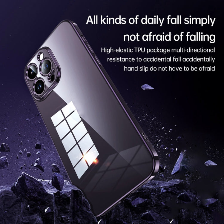 For iPhone 14 SULADA Shine Through Series Plating TPU Transparent Phone Protective Case(Black) - iPhone 14 Cases by SULADA | Online Shopping South Africa | PMC TechLife | Buy Now Pay Later Mobicred